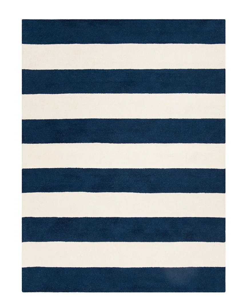 Kids Stripe Hand-Tufted Rug - Navy, Wool