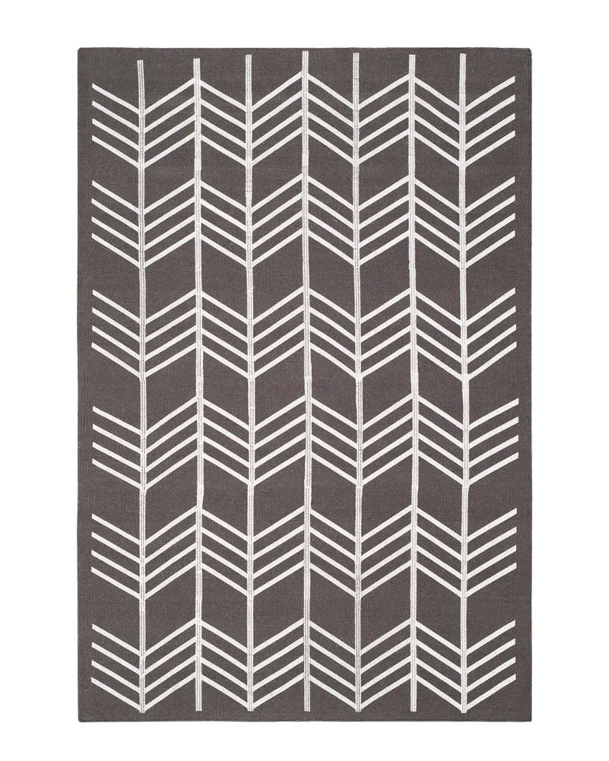 Kilim Flat-Weave Rug - Charcoal, Wool