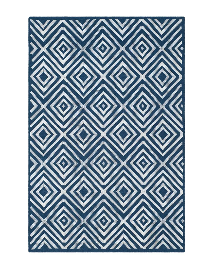 Kilim Flat-Weave Rug - Navy, Wool
