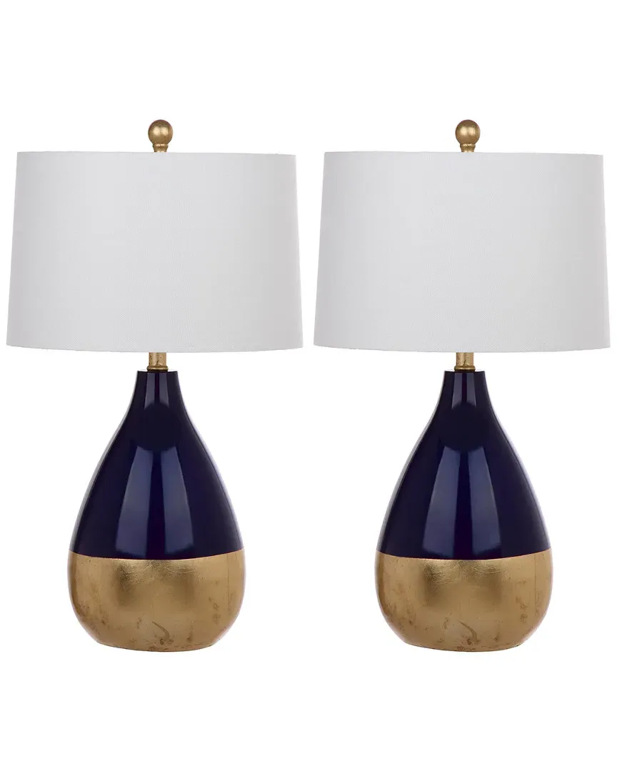 Kingship Set of 2 Table Lamps - Navy, Metal