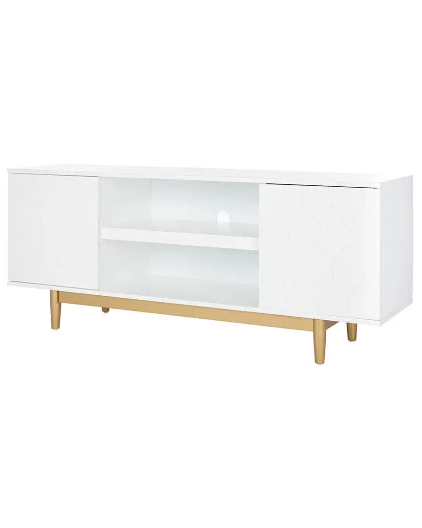 Kit 2 Shelf Media Stand - White, Wood image