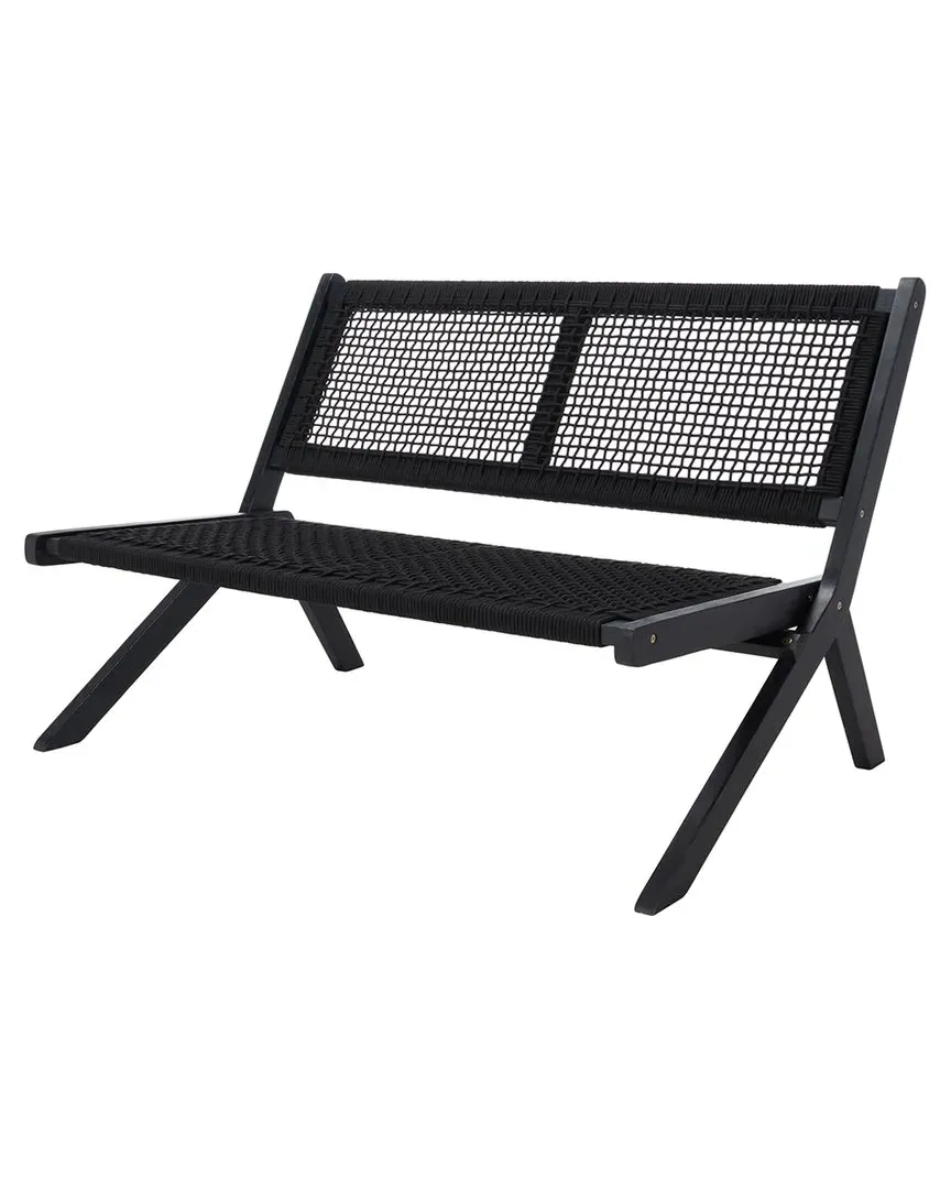 Kobina Outdoor Bench with Folding Design - Black, Wood