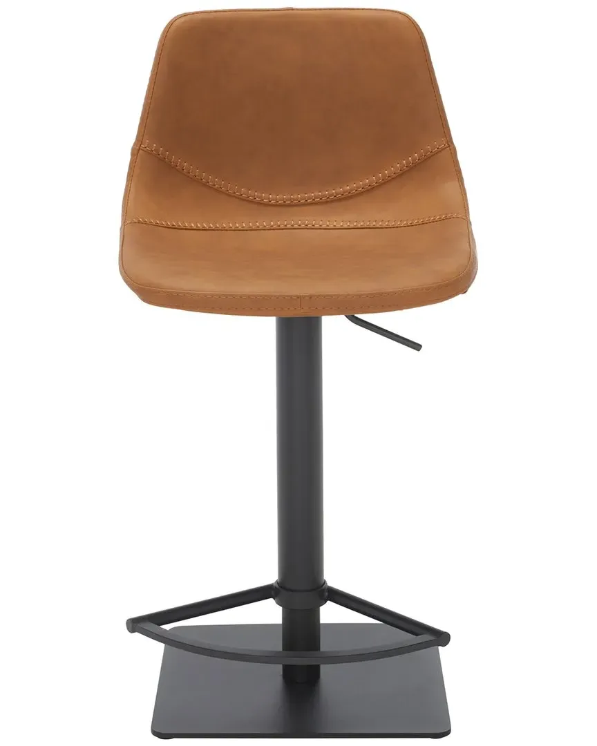 Kynlee Gas-Lift Bar Stool - Cognac, Vegan Leather image