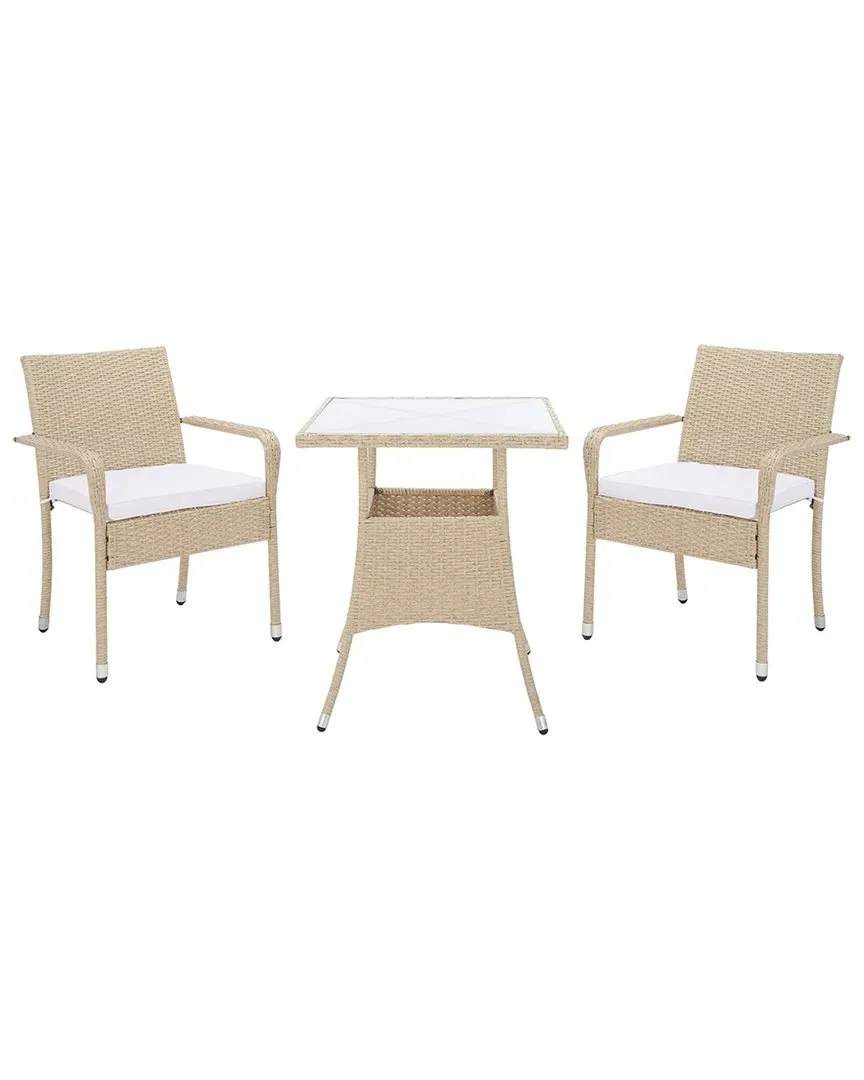 Laban Bistro Set - Beige, Rattan image