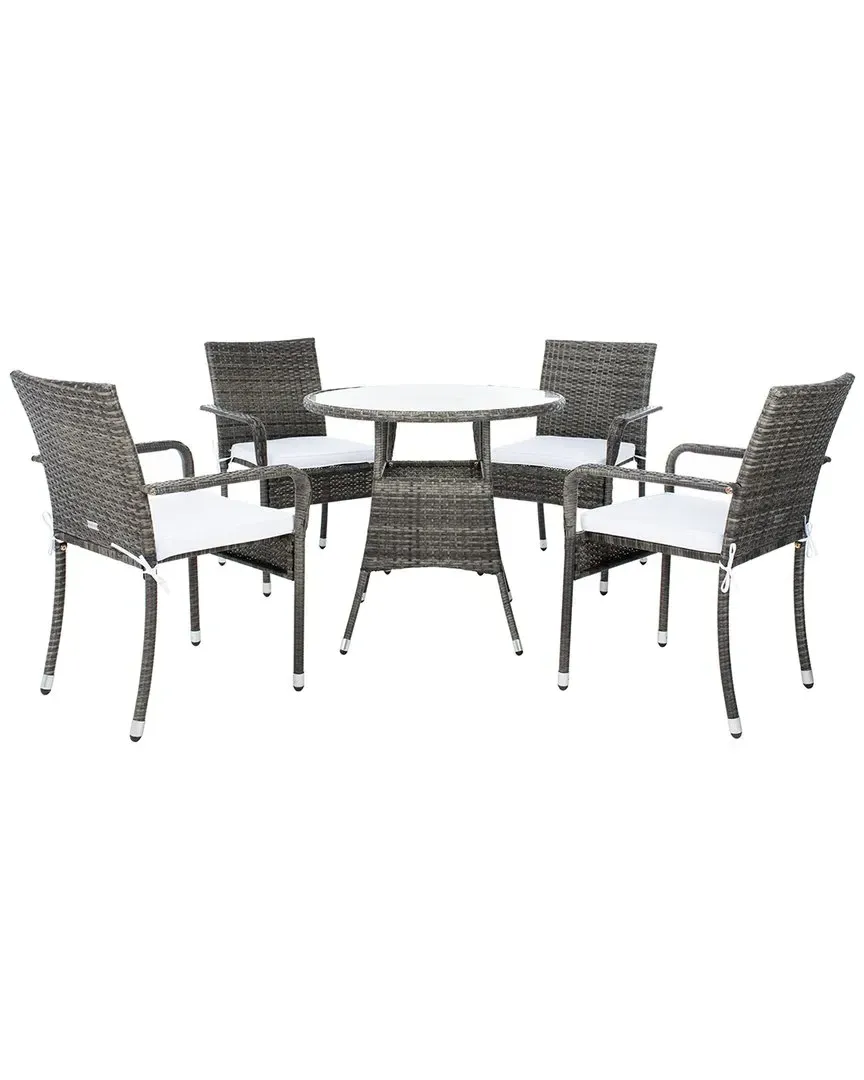Laina 5-Piece Bistro Set - Grey Brown, PE Rattan