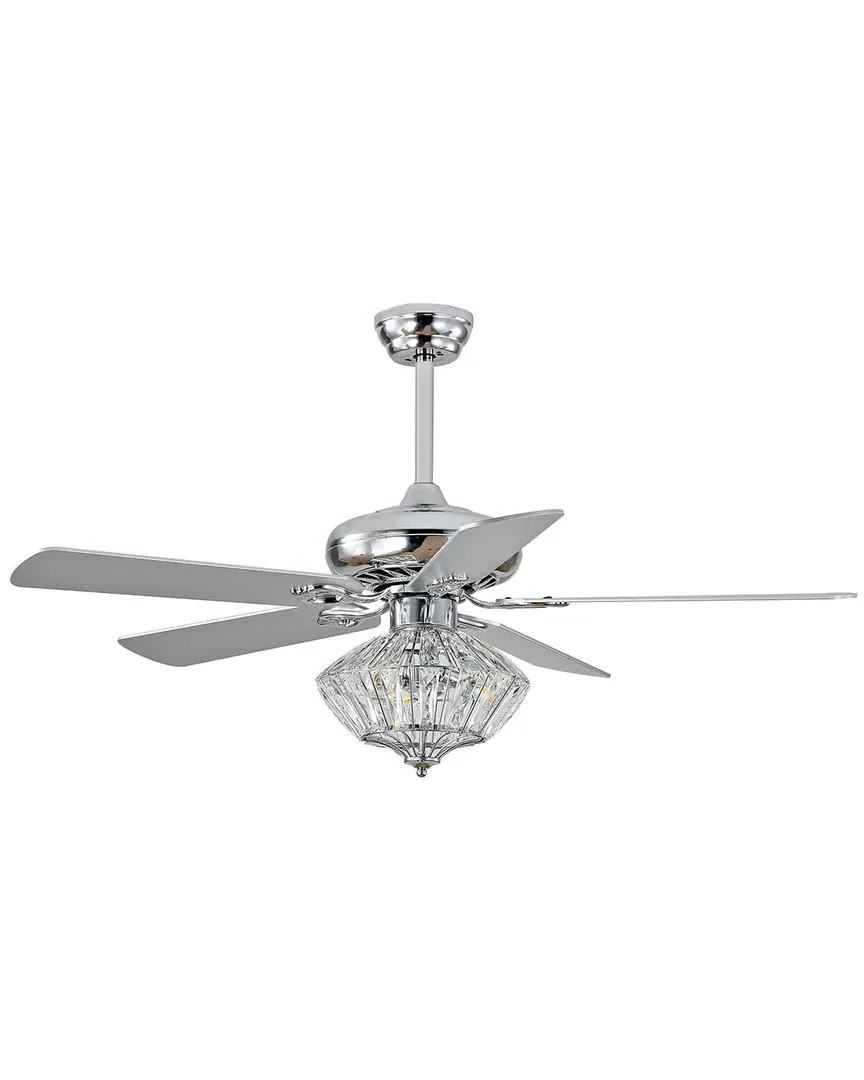 Landi 52-Inch Ceiling Light Fan with Crystal - Chrome