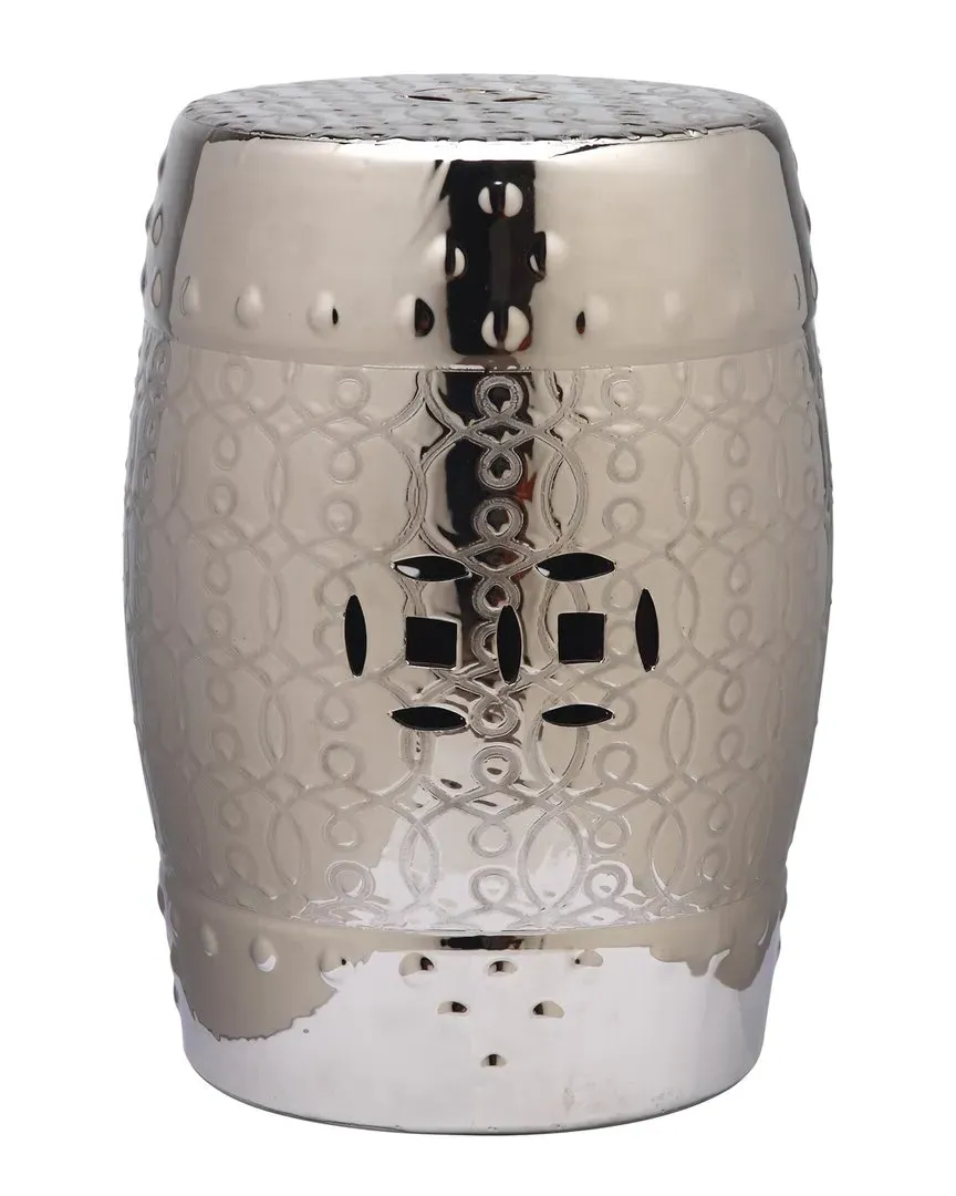 Lantana Garden Stool - Silver, Ceramic image