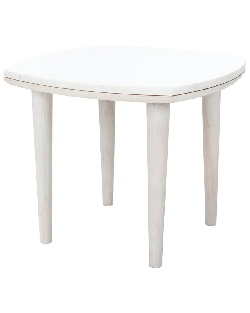 Lara Side Table - White, Marble