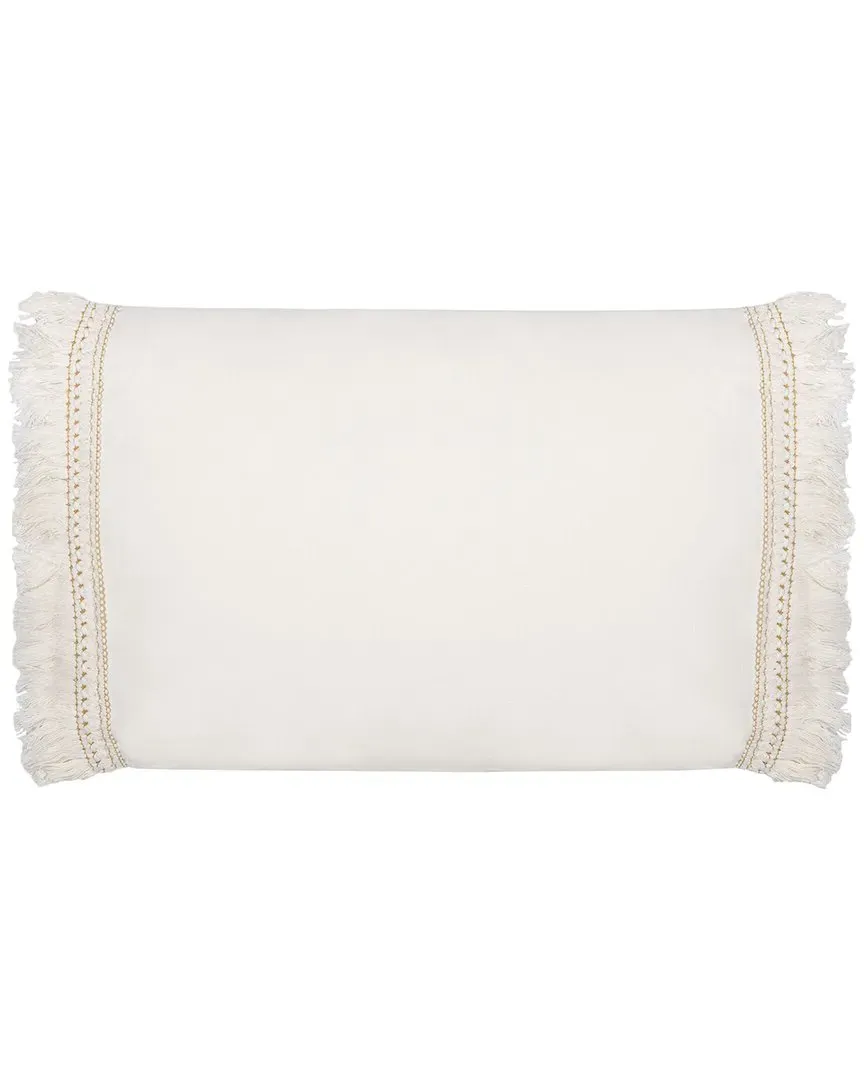 Larna Pillow with Braided Accents - Beige, Cotton image