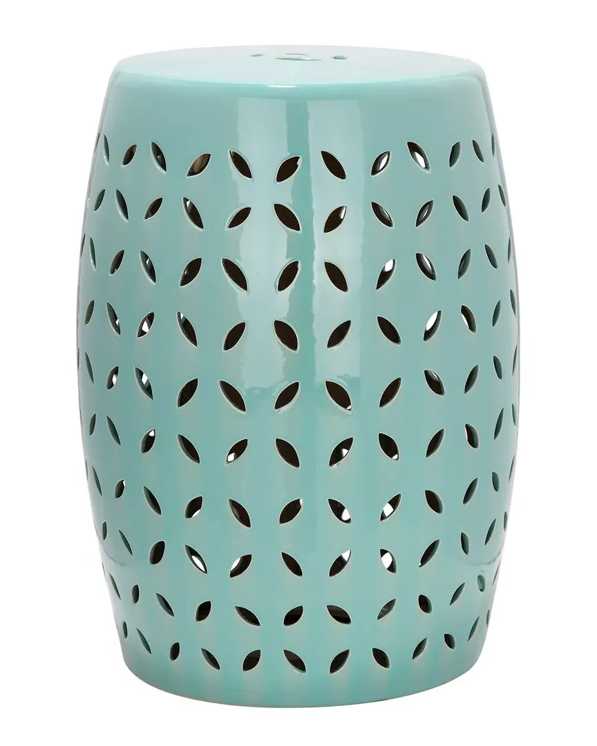 Lattice Petal Garden Stool - Robin's Egg Blue, Ceramic image