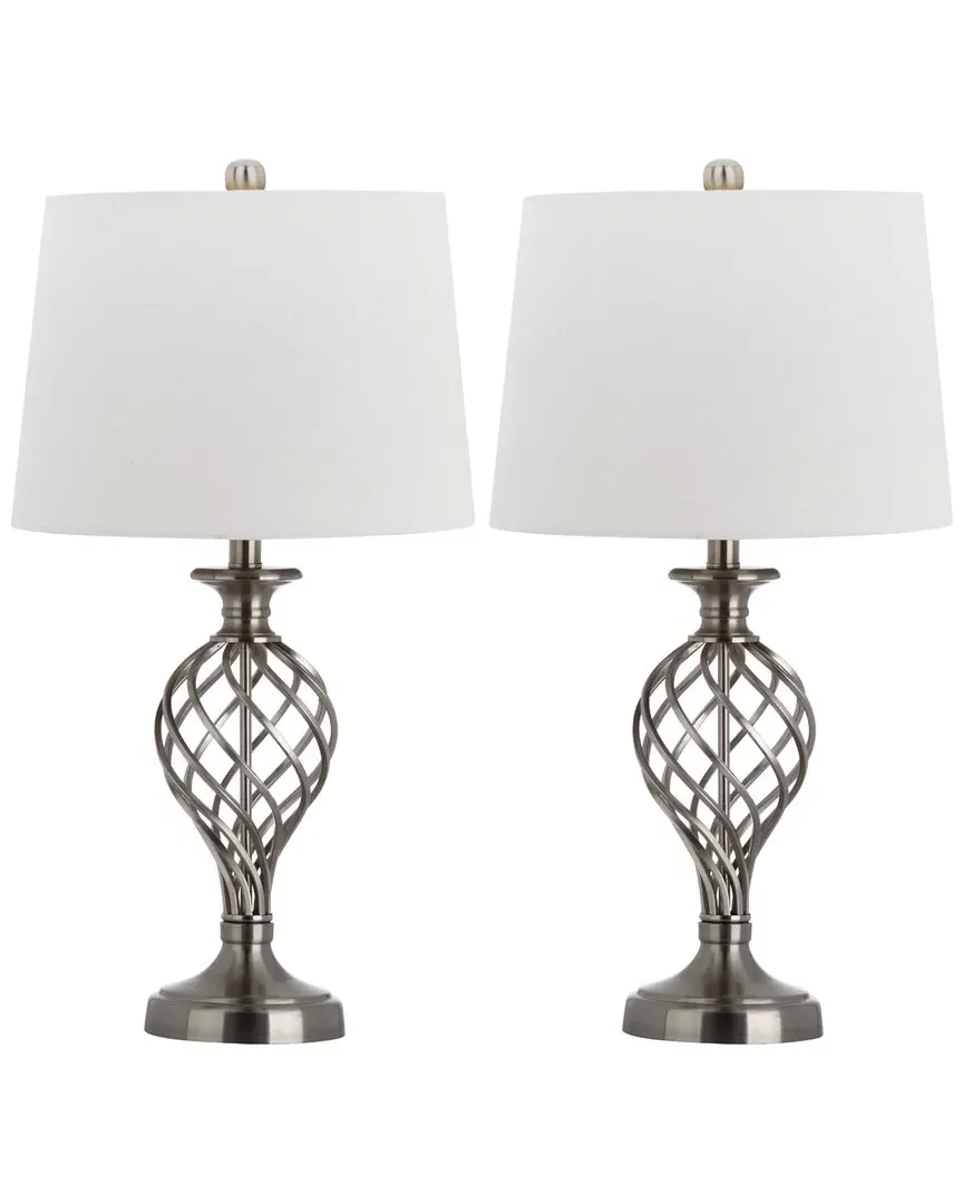 Lattice Urn Table Lamp - Nickel, Cotton