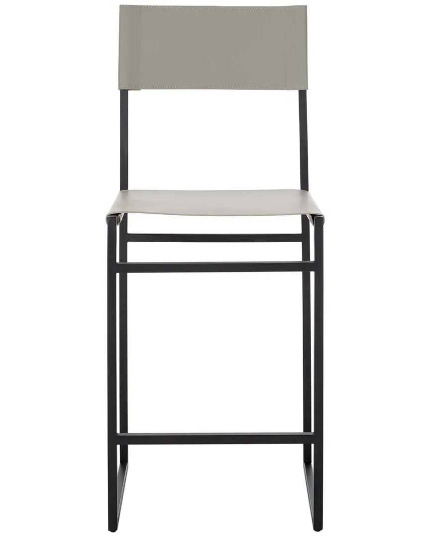 Layne Counter Stool - Light Grey, Leather