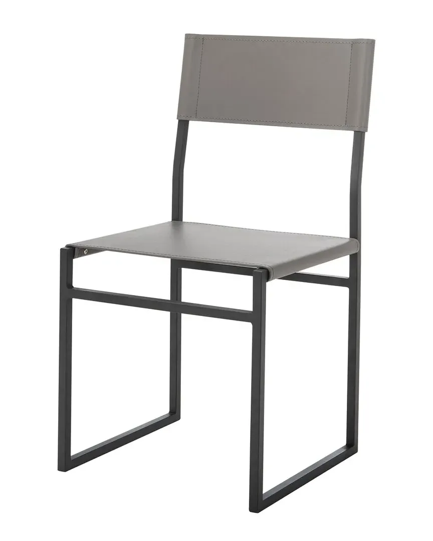 Layne Dining Chairs Set of 2 - Grey, Regenerated Leather image