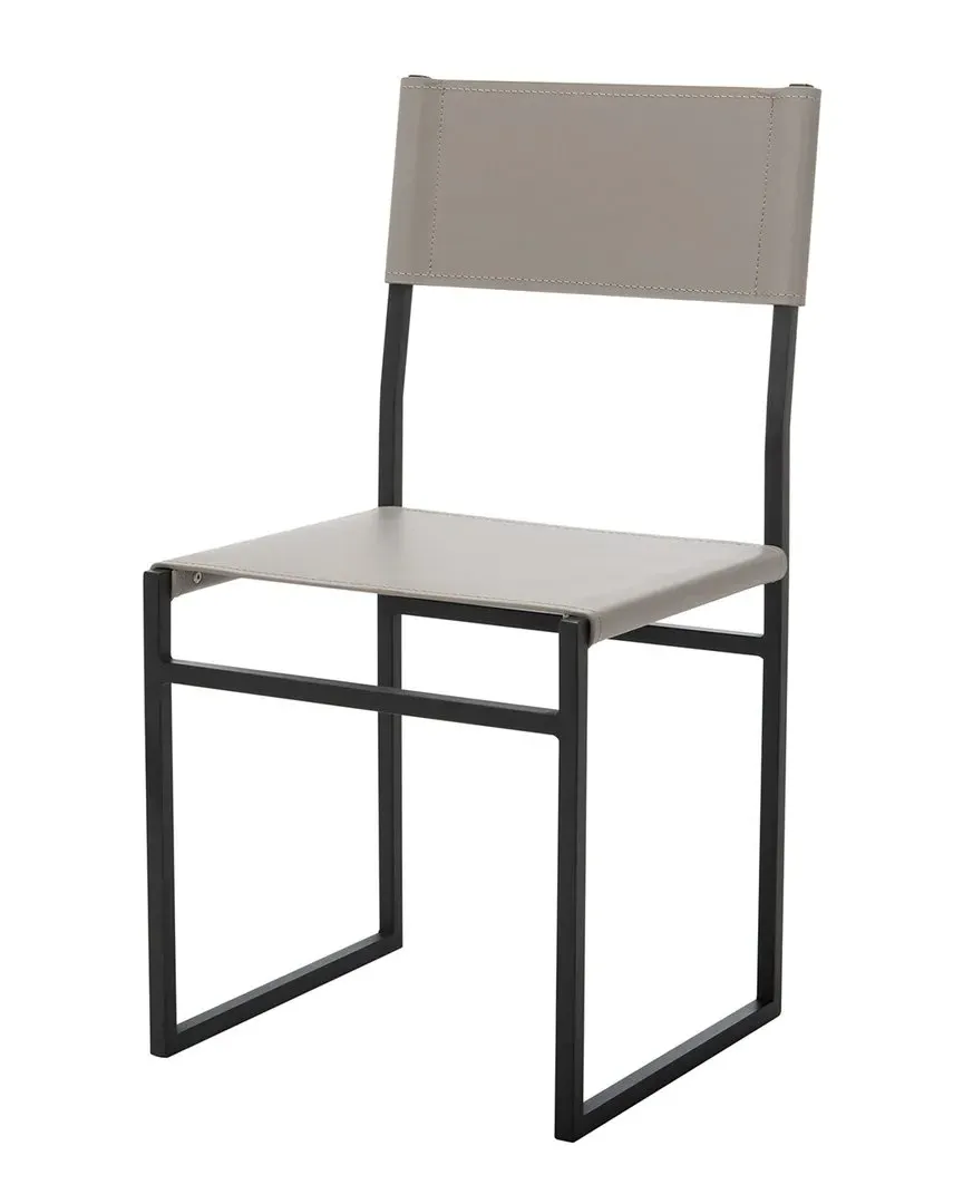 Layne Dining Chairs Set of 2 - Light Grey, Regenerated Leather