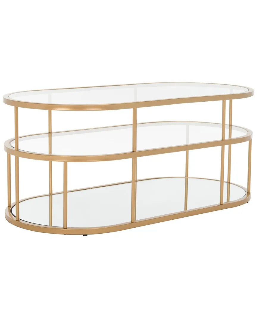 Layta 3 Shelf Coffee Table - Gold, Glass