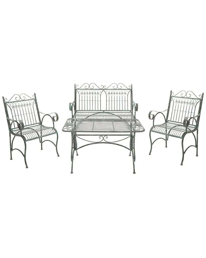 Leah 4-Piece Indoor/Outdoor Set - Green, Metal image