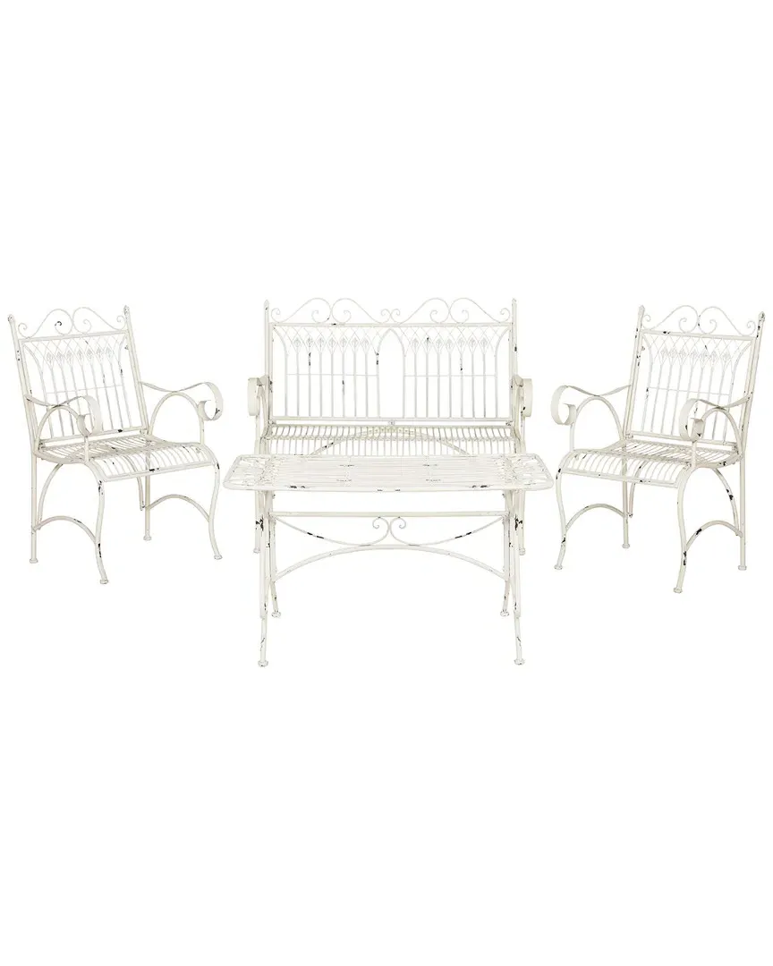 Leah 4-Piece Outdoor Set - White, Metal