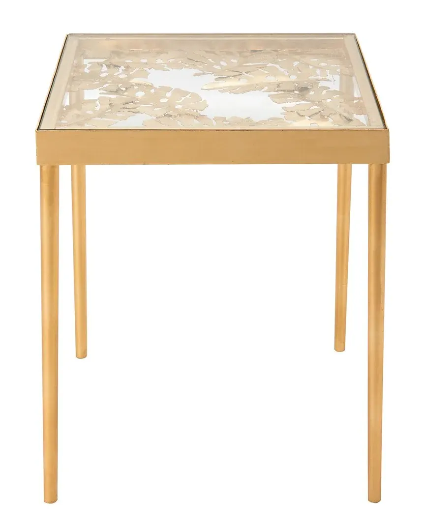 Leilani Palm Leaf Side Table - Gold, Glass image