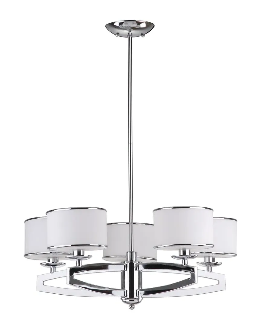 Lenora 5-Light Drum Adjustable Pendant - Chrome