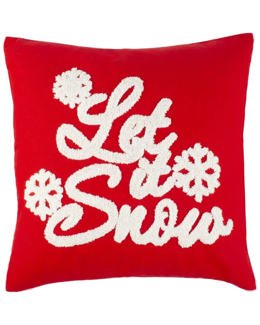 Let Is Snow Pillow - Red, Cotton image