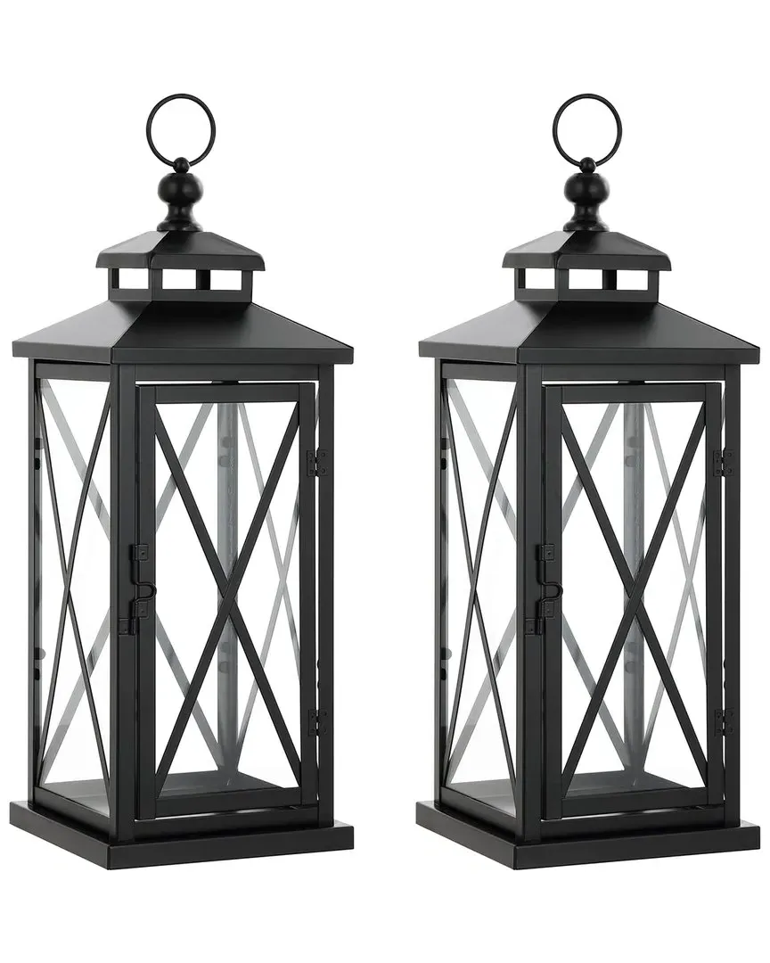 Lirio Set of 2 Outdoor Lanterns - Black image