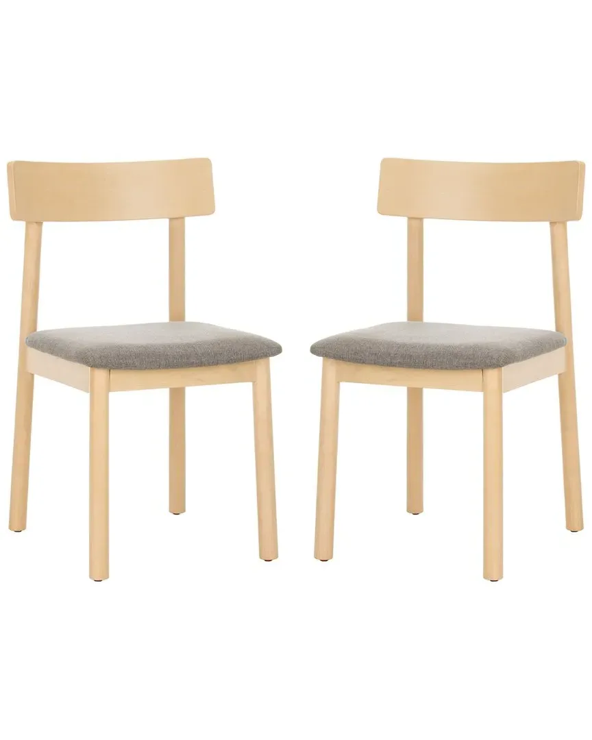 Lizette Set of 2 Retro Dining Chairs - White, Oak