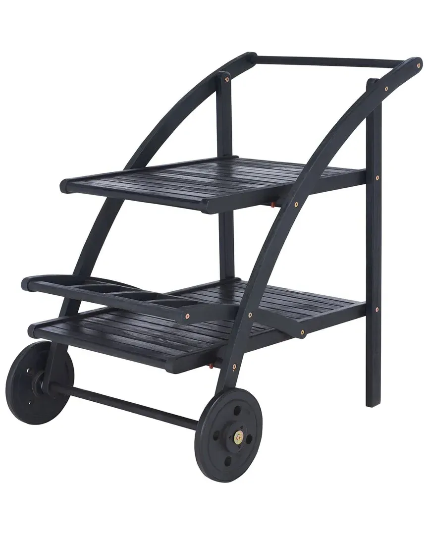 Lodi Tea Cart - Black, Acacia Wood image