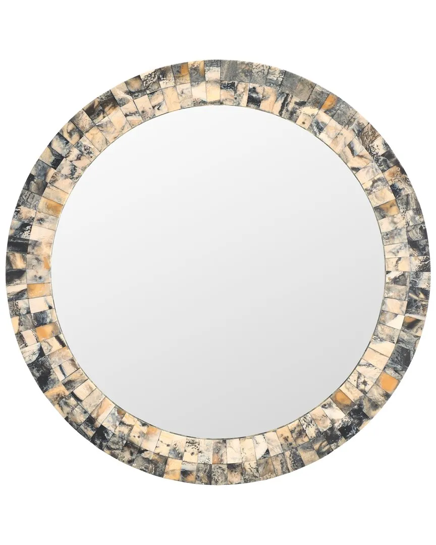 Lori Round Wall Mirror - Antique Green, Resin