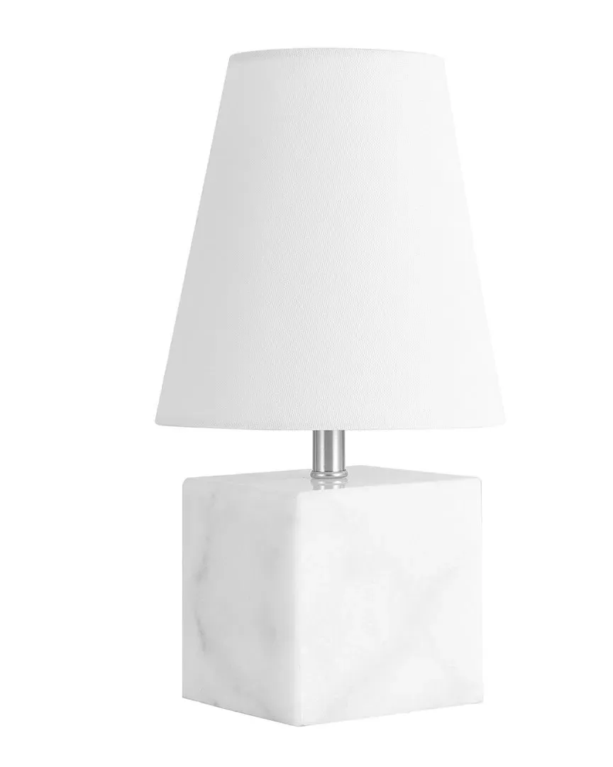 Lou 16in Table Lamp - White, Marble image