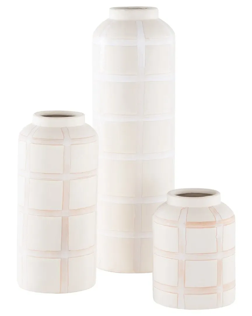 Luette Set of 3 Vases - Cream, Ceramic