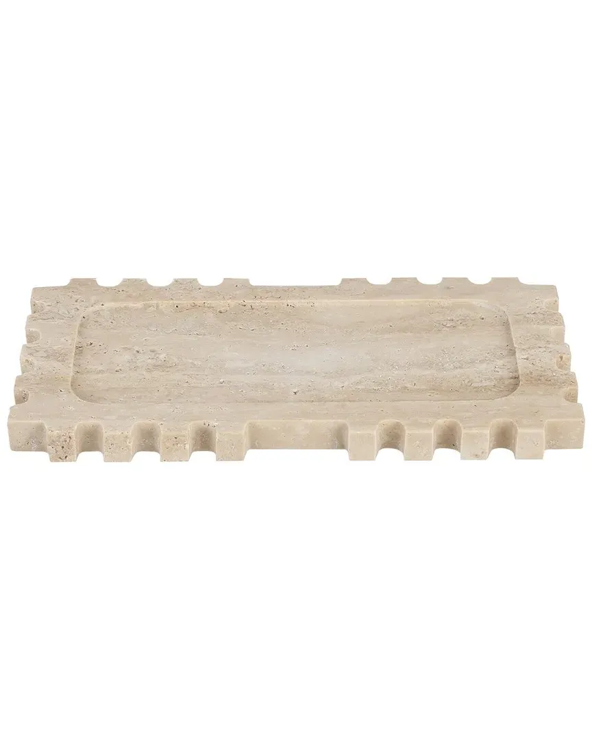 Lulu Rectangular Tray - Tan, Travertine image