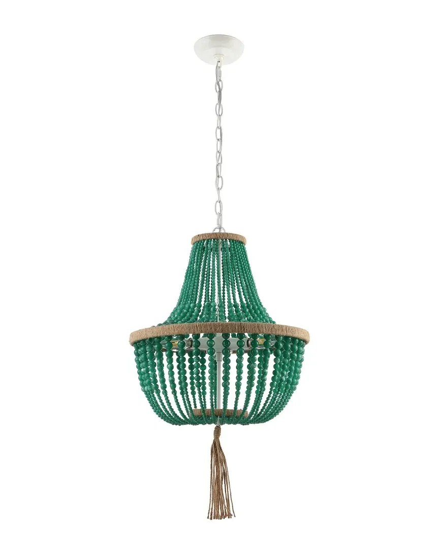Lush Kristi 3-Light Beaded Pendant - Emerald, Acrylic