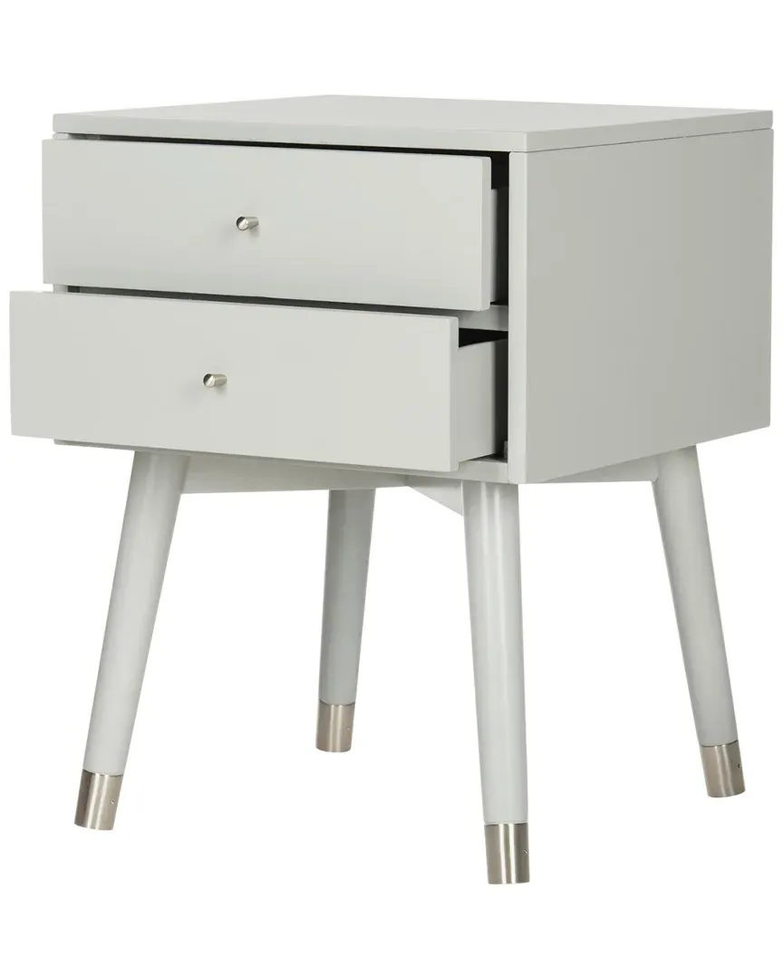 Lyla Mid Century Retro Silver Cap Nightstand - Grey image
