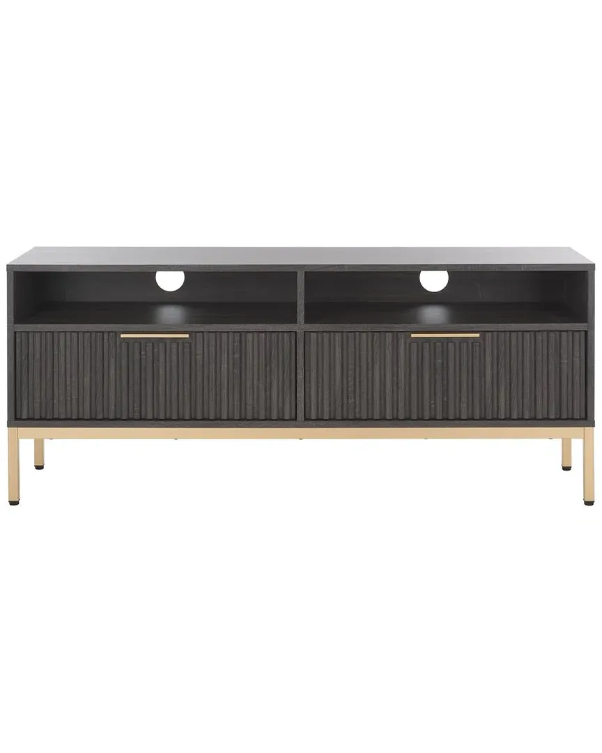 Lylia 2-Drawer Media Stand with Storage - Black image