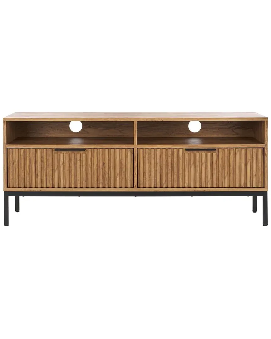 Lylia 2-Drawer Media Stand with Storage - Oak