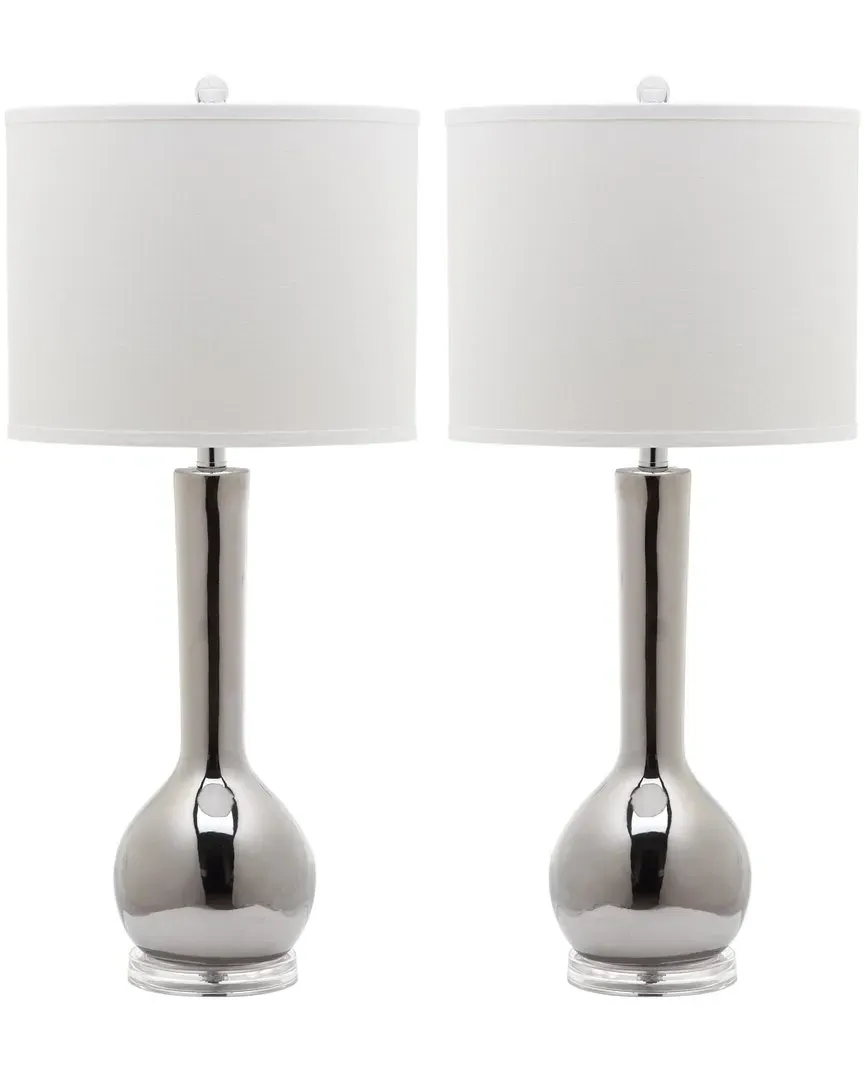 Mae Long Neck Table Lamp - Silver, Ceramic