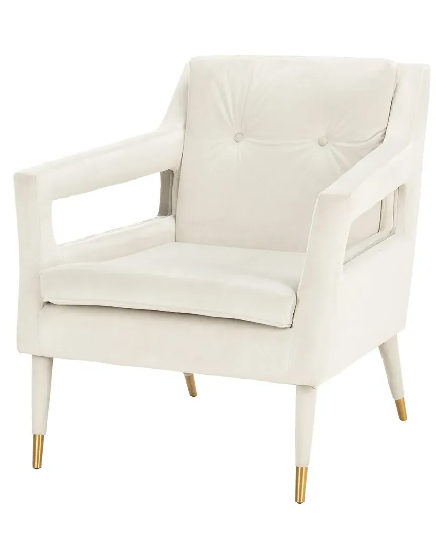 Mara Tufted Accent Chair - Silver, Velvet