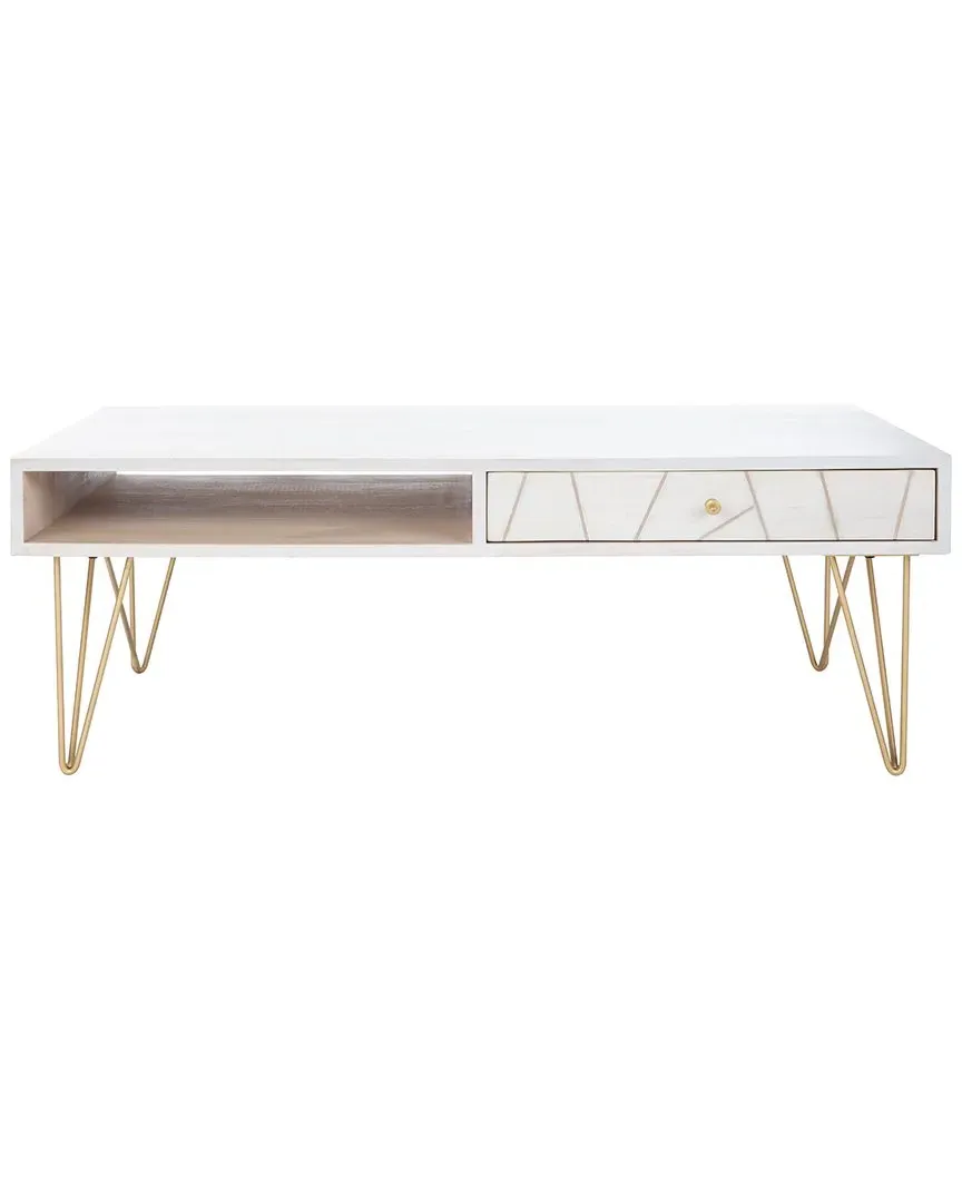 Marigold Coffee Table with Drawer - White, Mango