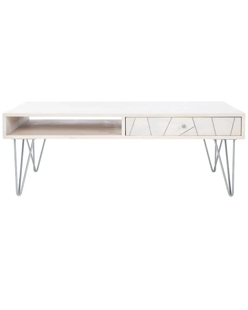 Marigold Coffee Table with Drawer - White, Mango
