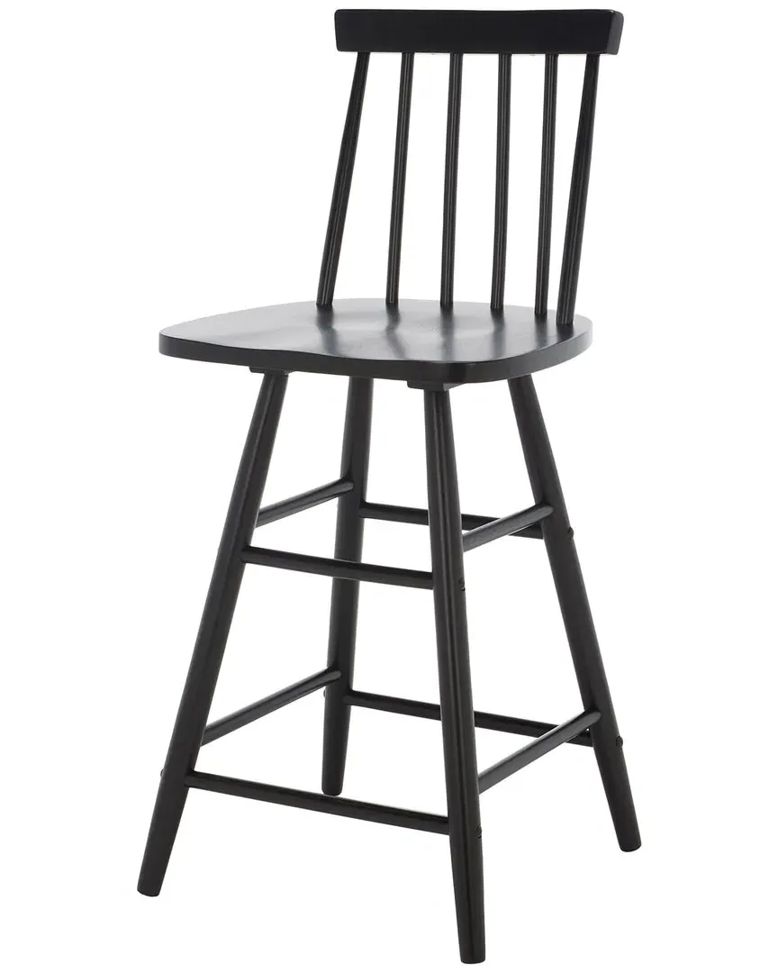 May Counter Stool with Swivel Seat - Black, Wood