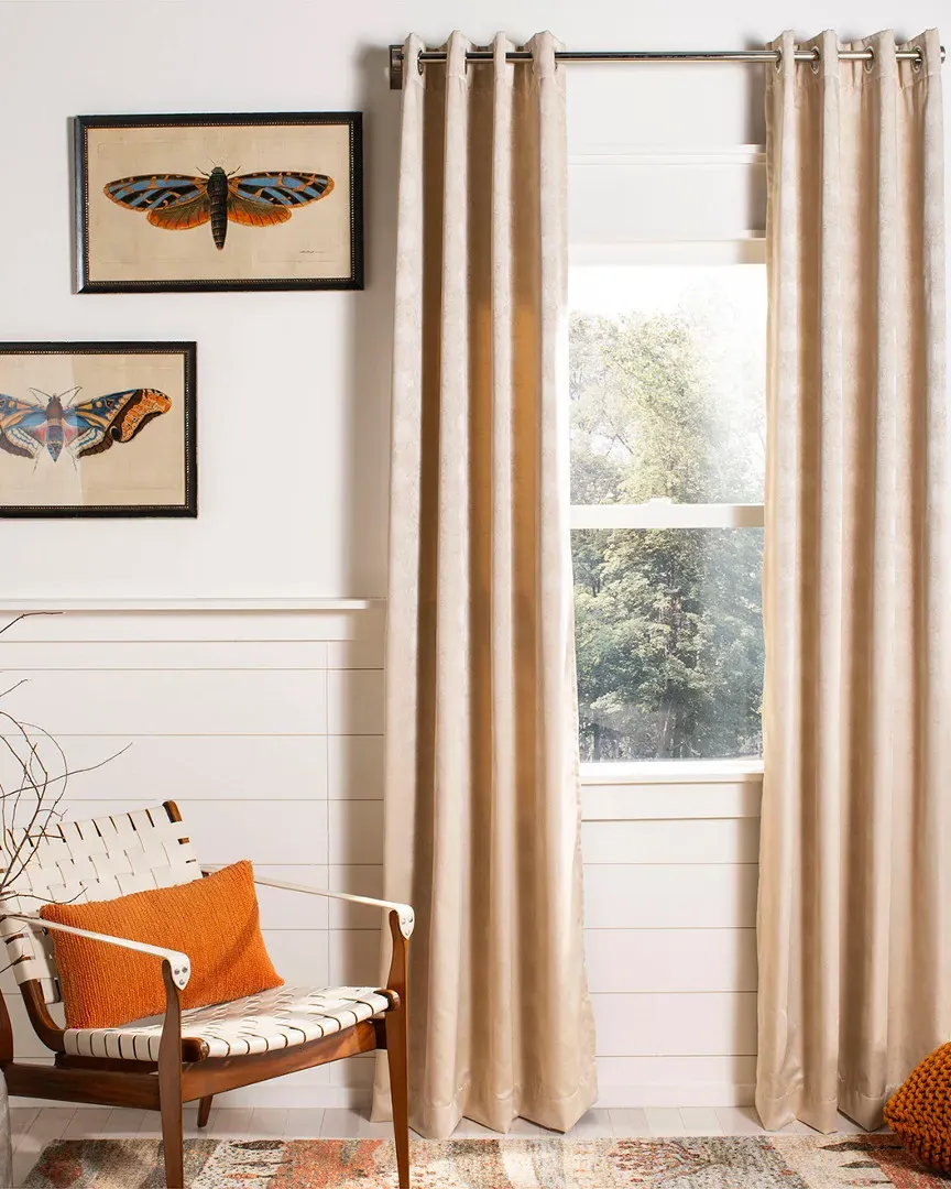 Melra Window Curtain Panel - Beige, Polyester