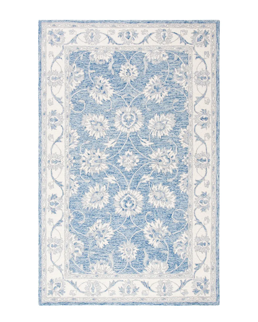 Micro-Loop Hand-Tufted Rug - Blue, Wool