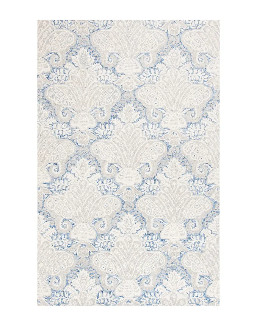 Micro-Loop Hand-Tufted Rug - Blue, Wool