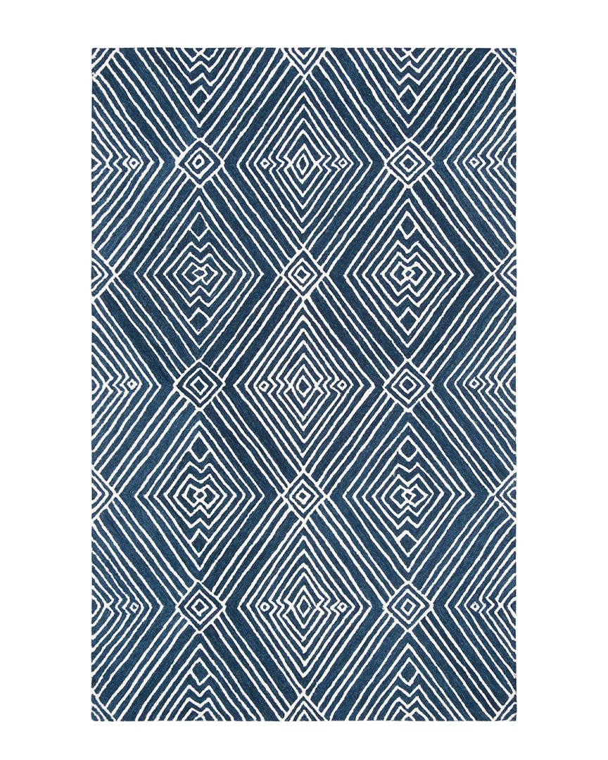 Micro-Loop Hand-Tufted Rug - Navy, Wool