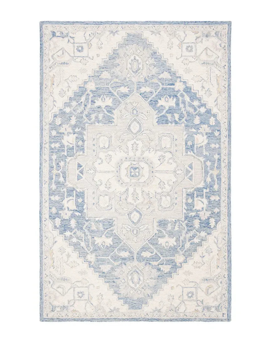 Micro-Loop Hand-Woven Rug - Blue, Wool
