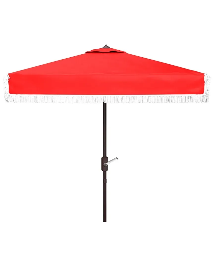 Milan 7.5' Square Umbrella with Crank - Red, Metal