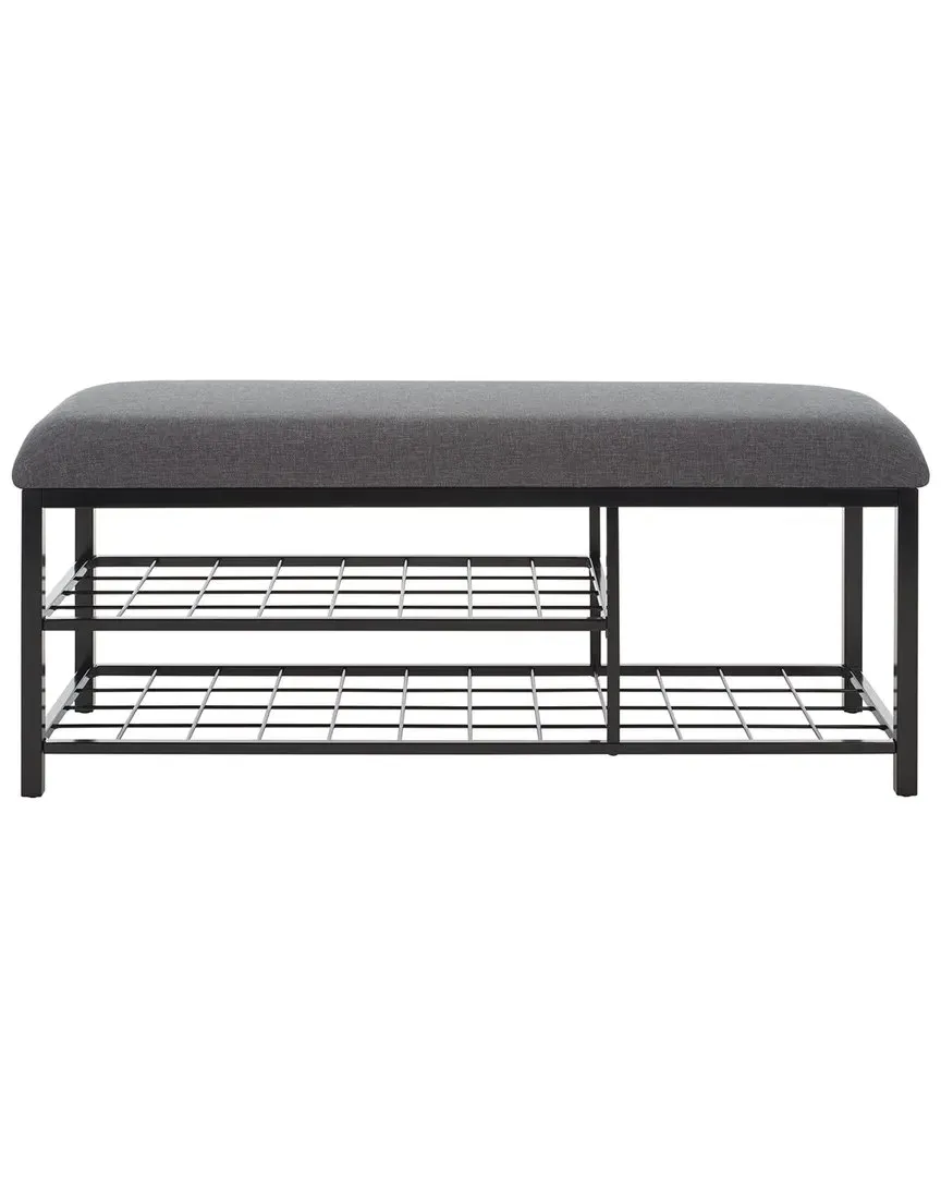 Milligan Open Shelf Bench with Cushion - Grey, MDF