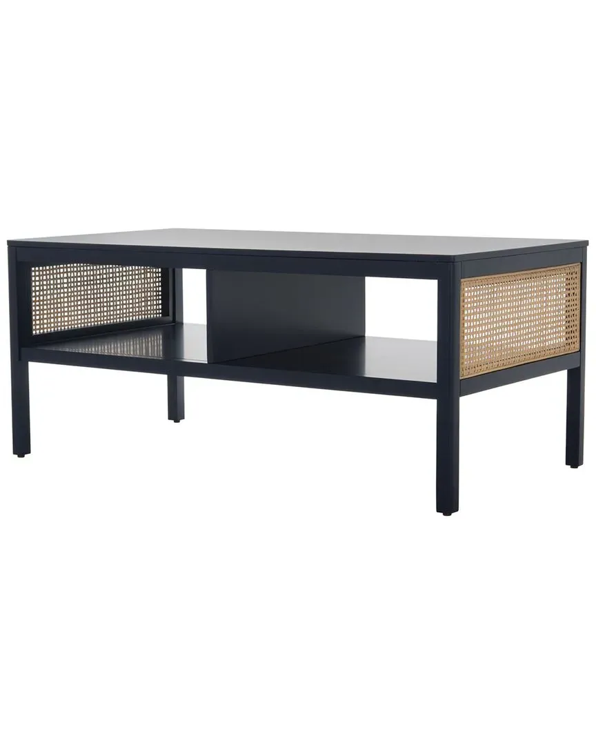 Miya Coffee Table with Storage - Blue, Rattan