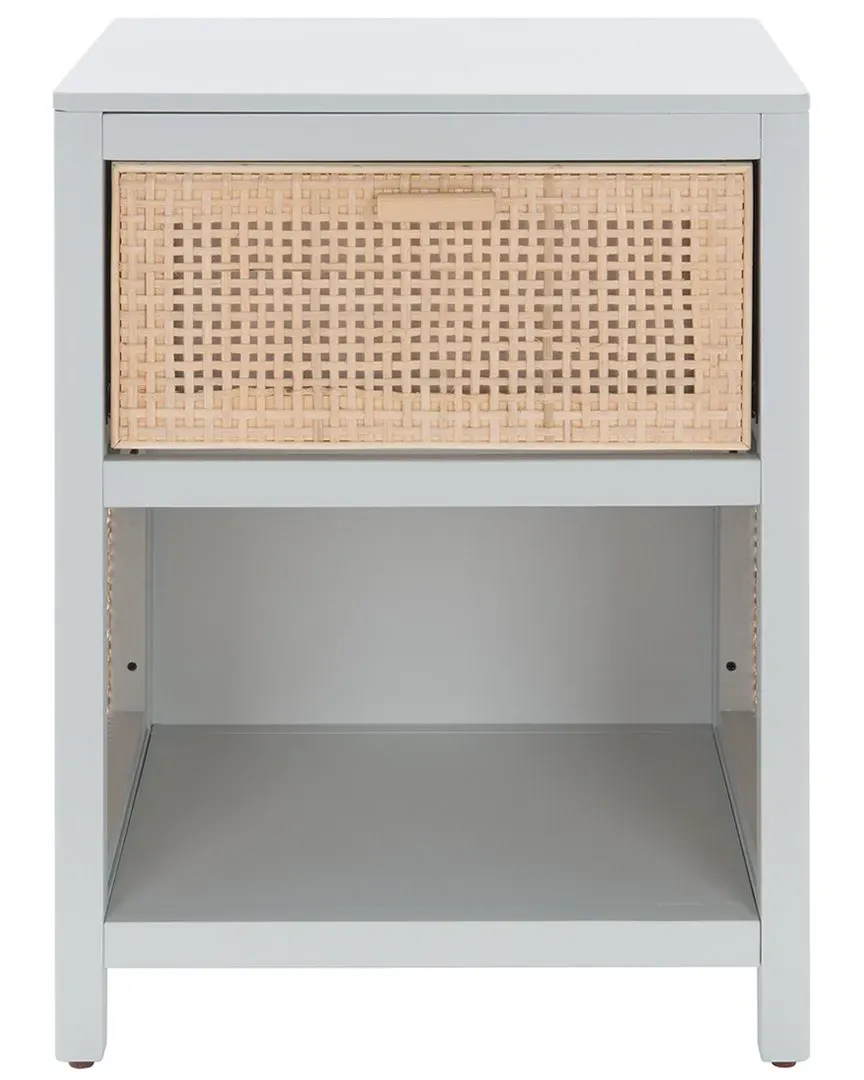 Miya Night Stand with Storage - Grey, Mahogany