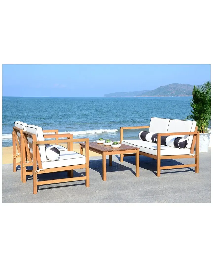 Montez 4-Piece Outdoor Set - Brown, Eucalyptus Wood image